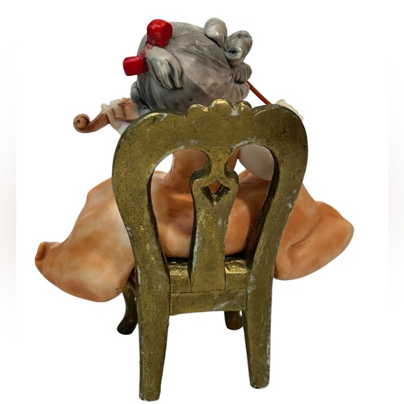 Vintage Italian-made, object, girl playing the violin, figurine. Hand painted - Picture 4 of 7